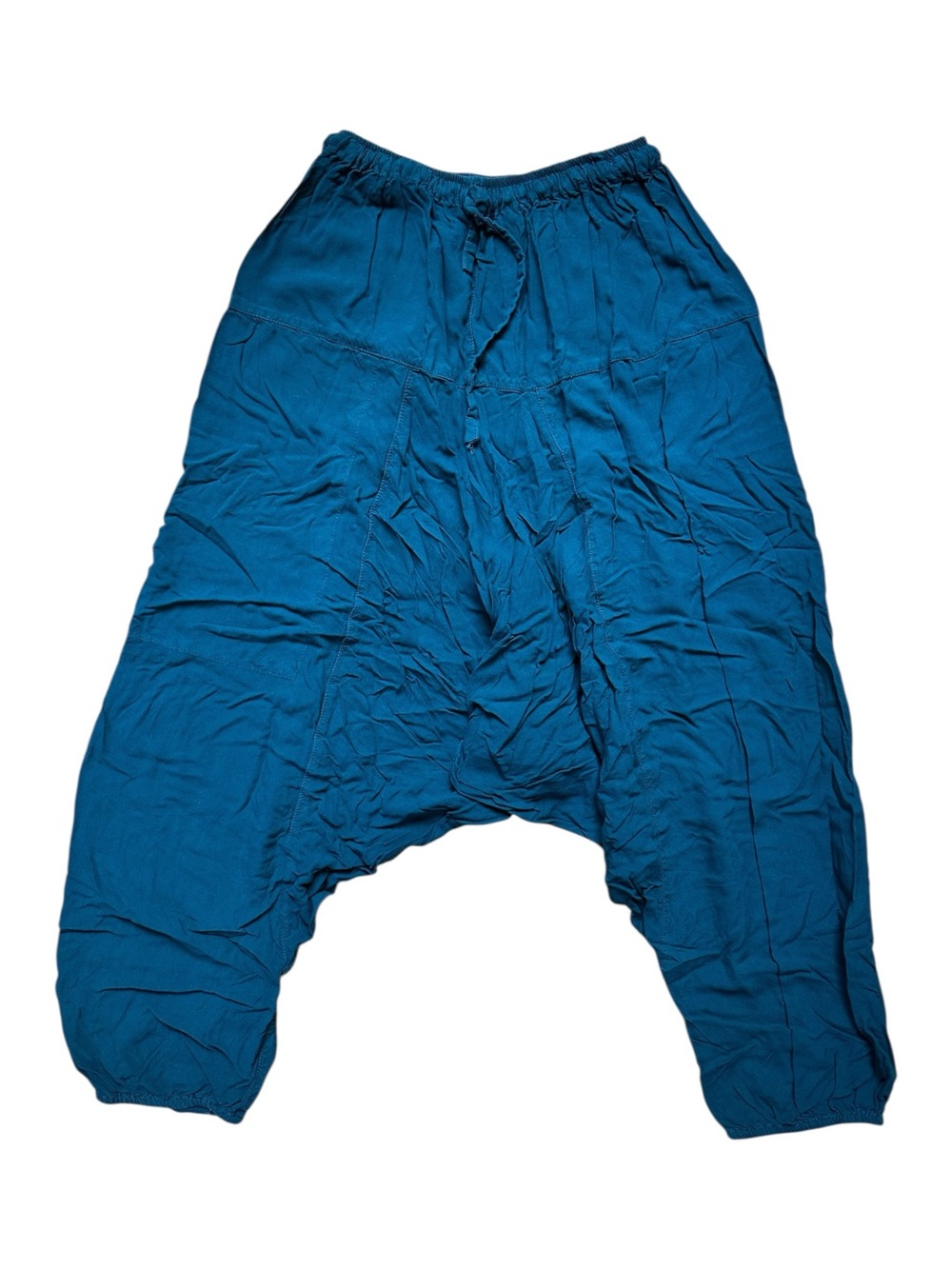 Women's Peacock Teal Loose Fit Joggers - Relaxed Salwar Style Free Size